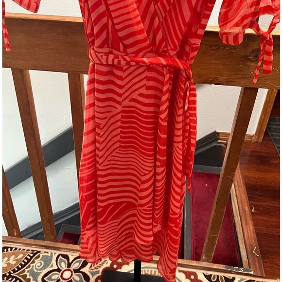 EUC Tommy Hilfiger Orange Striped Asymmetrical Dress Size 4 #062 - Picture 5 of 6